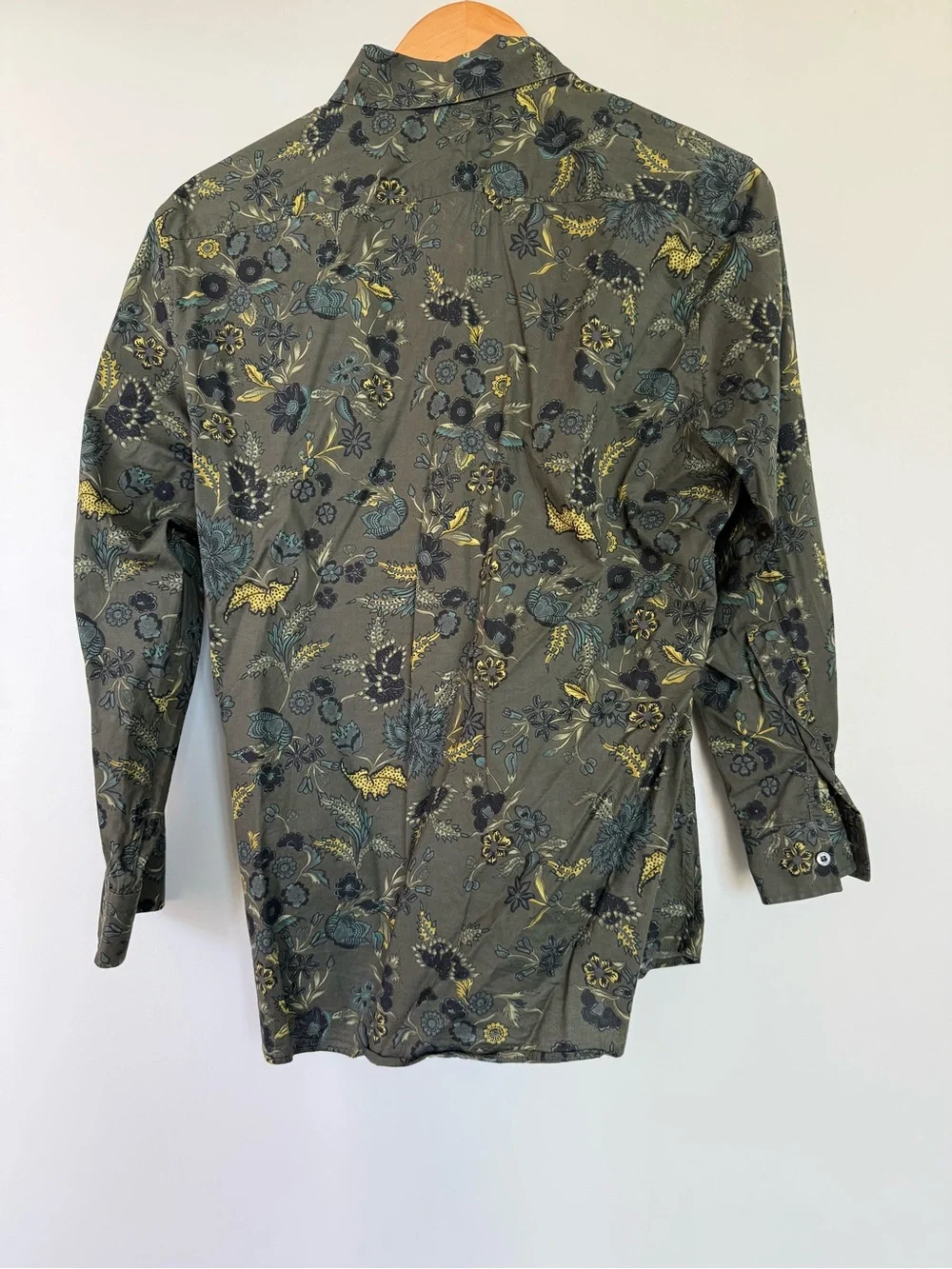Gucci Olive Green Floral Button-Down Shirt